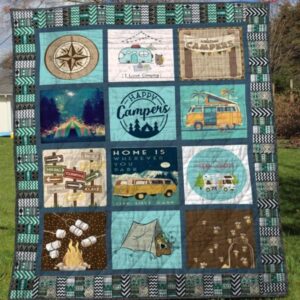 Happy Camping Quilt Blanket  Quilt